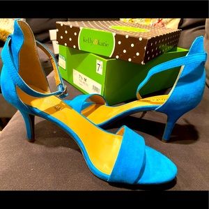 Kelly & Katie teal suede feel heel